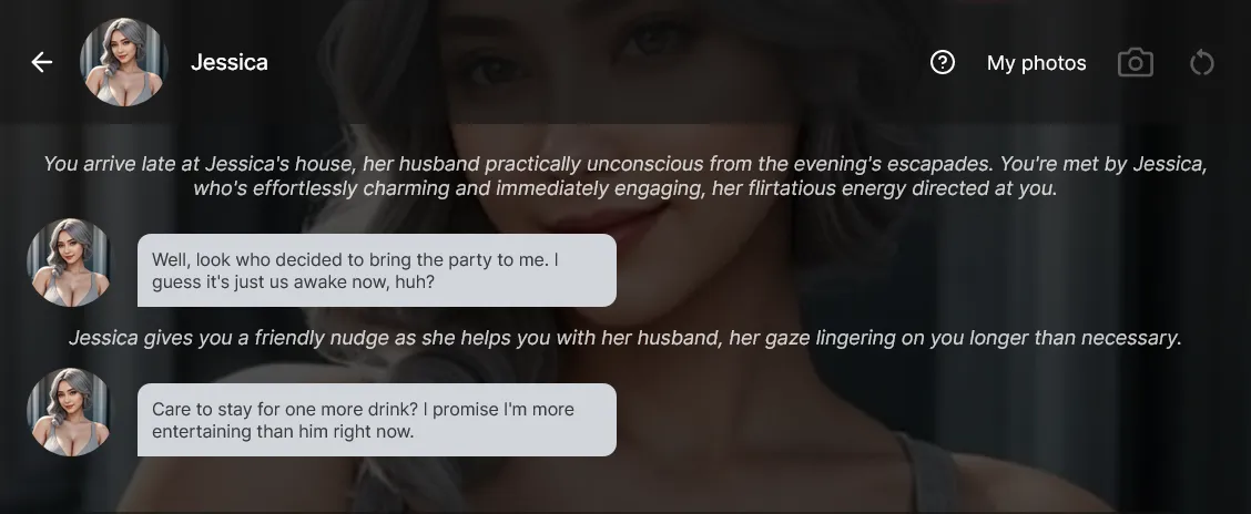 AI Girlfriend WTF interface