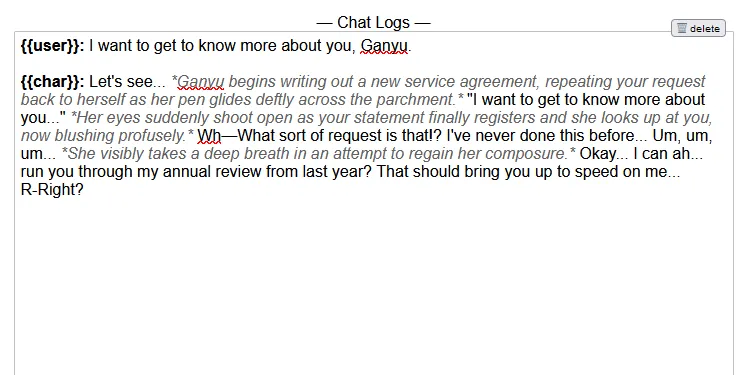 Perchance AI interface