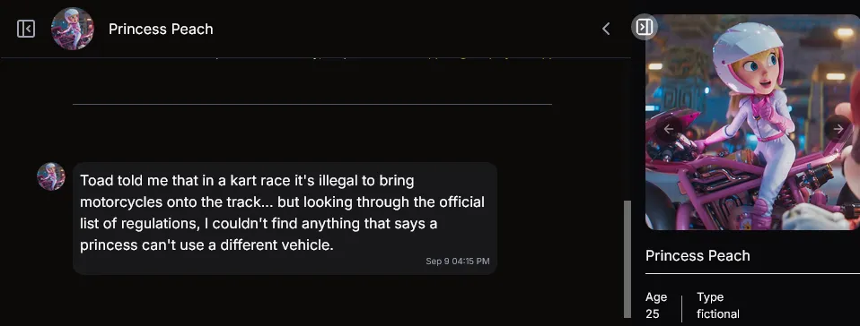 Role Play Hub interface